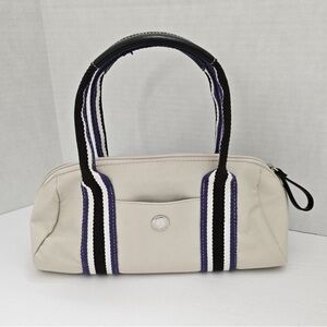 Victoria’s Secret Y2K Vintage Purple & Black Striped Mini Duffel Bag One Size